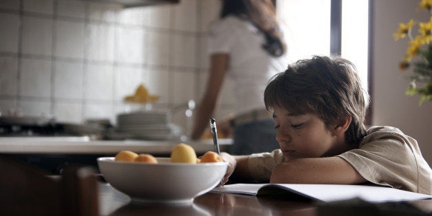 boy doing homework