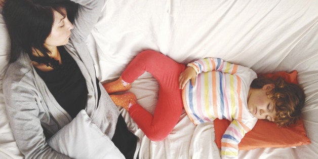 mom, daughter, sleep, sofa