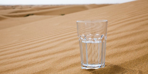 glass of water half empty on...