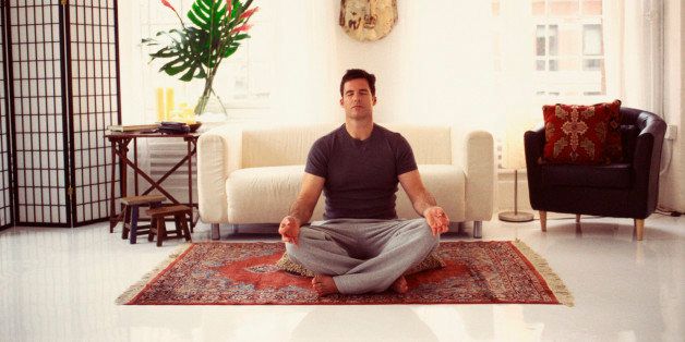 Man in yoga position