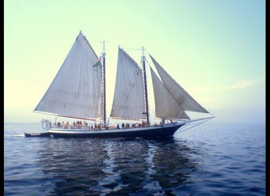 The Schooner Mercantile Setting Sail From Camden Maine