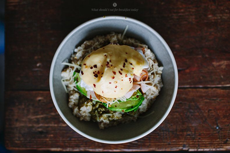 Savory Oatmeal With Poached Egg & Hollandaise Sauce