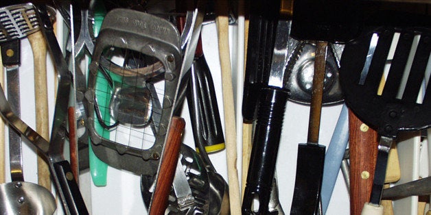 Drawer full of cooking utensils