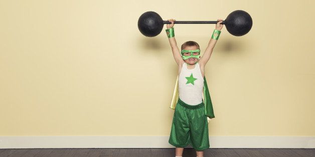 Even young superheroes need to train to be stronger.