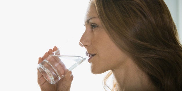 Woman drinking water