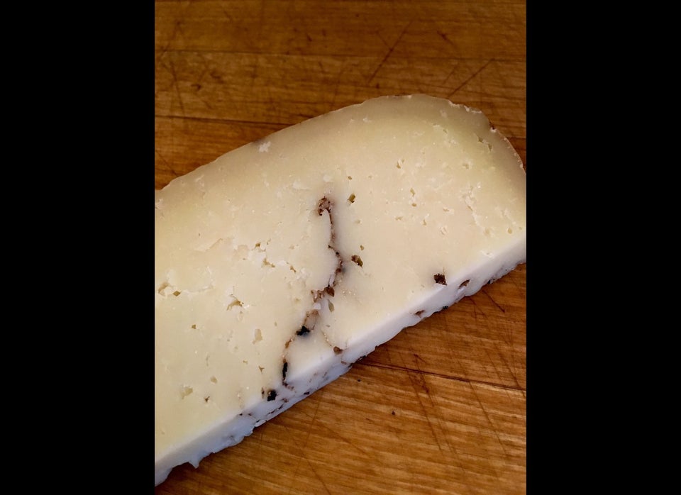 Sardinian pecorino larded with truffles; don't eat it all before dinner