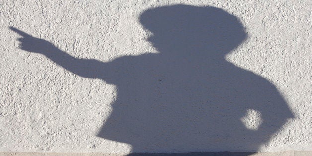 Germany, Bavaria, Schaeftlarn, Shadow of child sculpture on wall