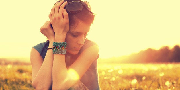 Young girl outside-copyspace