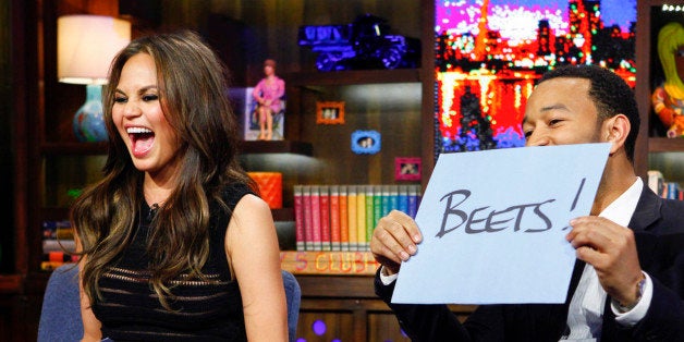 WATCH WHAT HAPPENS LIVE -- Pictured: (l-r) Chrissy Teigen, John Legend -- (Photo by: Peter Kramer/Bravo/NBCU Photo Bank via Getty Images)