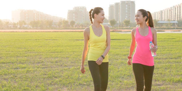 Two women exercising