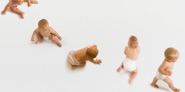 Babies Sitting, Crawling, and Walking