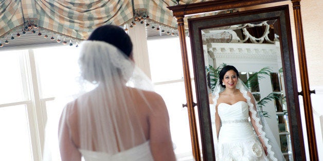 Egyptian bride in wedding dress