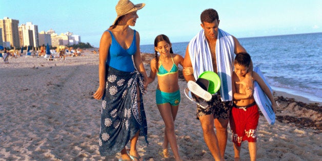 Family on beach