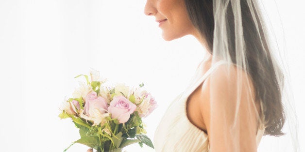 Bride holding bouquet