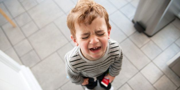 Toddler upset and crying.
