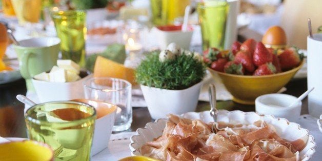 Easter table setting, close-up