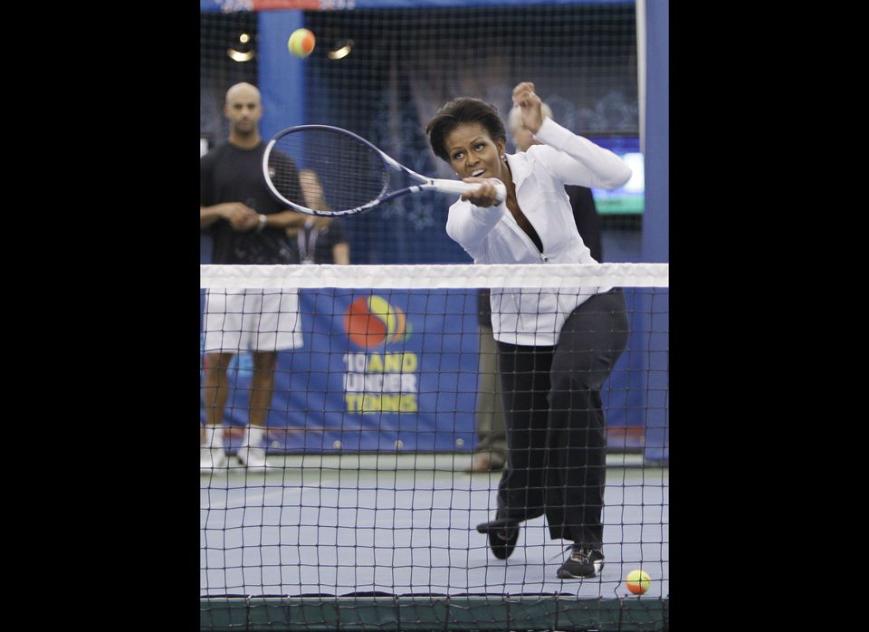 FLOTUS playing tennis