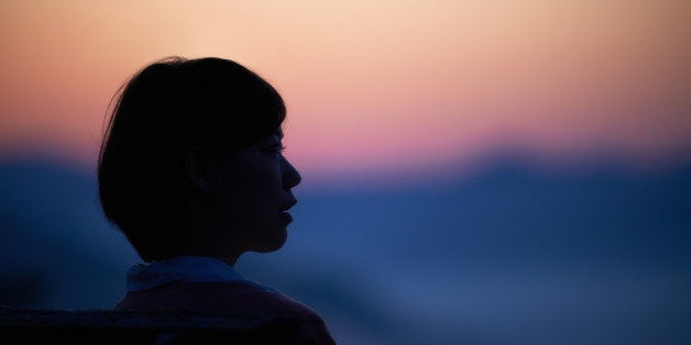 morning glow,silhouette, empty,Face