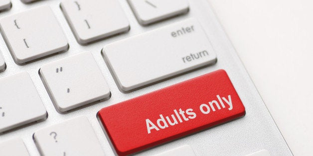 adults only message on enter key, for pornography websites concepts.