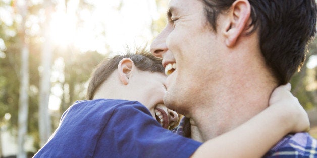 Father and Son Laughing