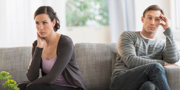 USA, New Jersey, Jersey City, Couple having argument