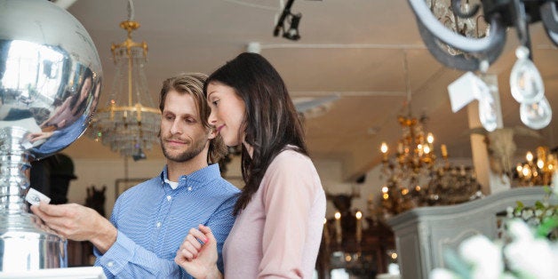 Couple shopping together at furniture store