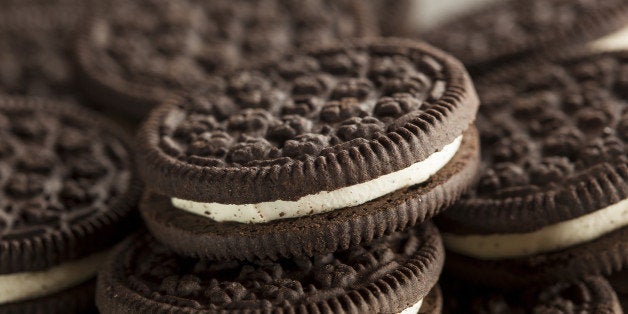 Unhealthy Chocolate Cookies with Vanilla Cream Filling