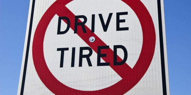 Don't drive tired - road sign seen on the highway