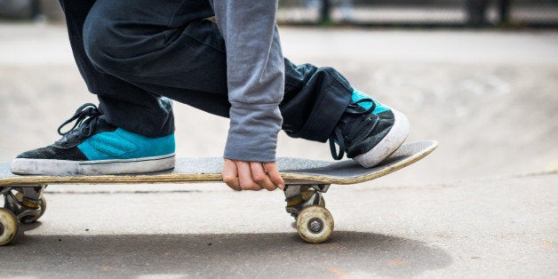 Skater girl at an urban skate park