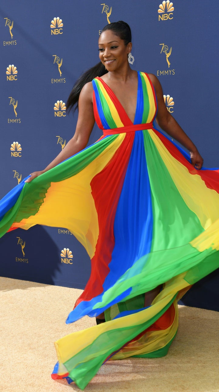 Haddish having a blast on the Emmy red carpet.