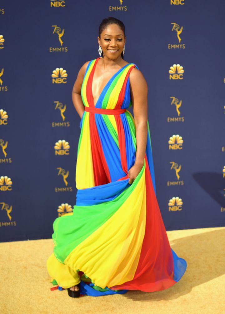 Haddish said the dress was inspired by the colors of the Eritrean flag.