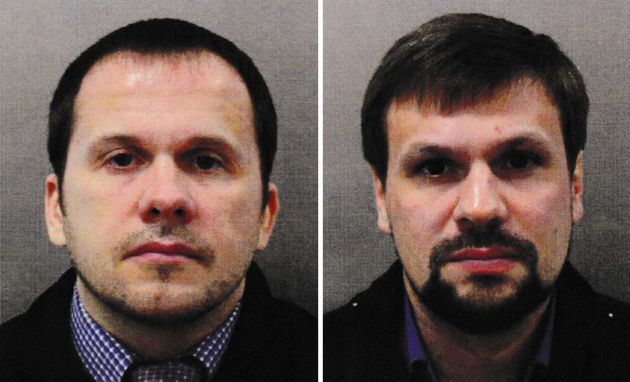 Salisbury nerve agent attack suspects Alexander Petrov (left) and Ruslan Boshirov