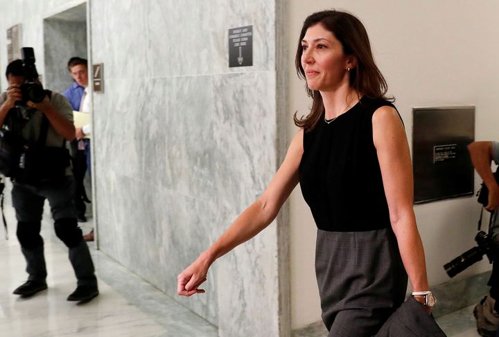 Part of the documents Trump had asked the Justice Department to declassify were texts exchanged between former FBI lawyer Lisa Page (above) and former FBI agent Peter Strzok.