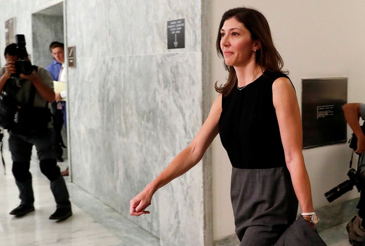 Part of the documents Trump had asked the Justice Department to declassify were texts exchanged between former FBI lawyer Lisa Page (above) and former FBI agent Peter Strzok.