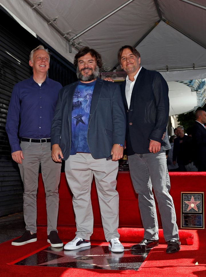 Jack Black with actor Mike White and director Richard Linklater.