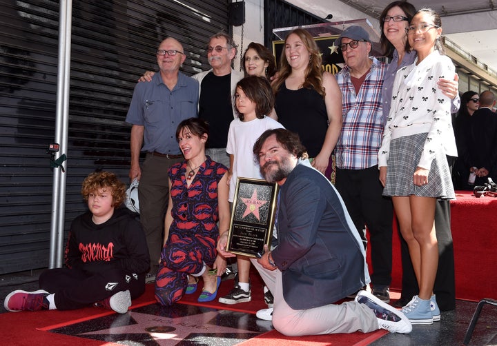 Jack Black celebrated the star with his family.