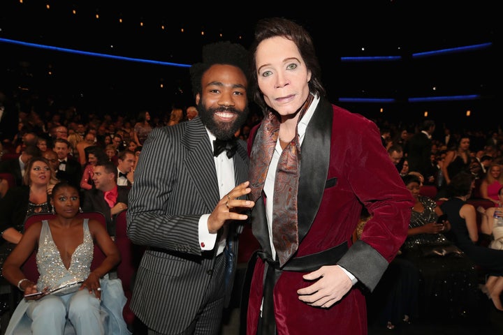 Donald Glover, Teddy Perkins and Issa Rae at the Emmy Awards.