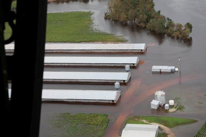 A flooded farm in central North Carolina on Sept. 16.