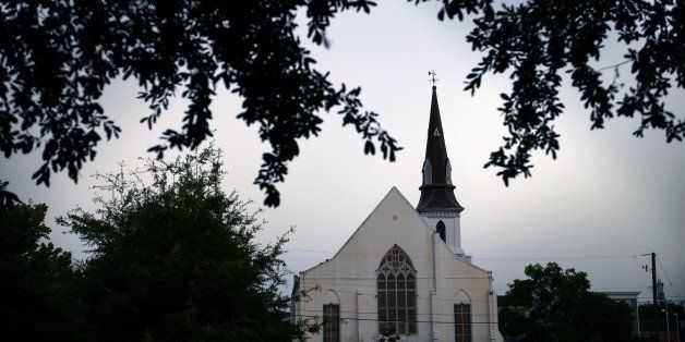 An evening view of the Emanuel AME Church June 18, 2015 in Charleston, South Carolina. Dylann Storm Roof has been arrested in connection with a mass shooting at the Emanuel AME Church Wednesday night. AFP PHOTO/BRENDAN SMIALOWSKI (Photo credit should read BRENDAN SMIALOWSKI/AFP/Getty Images)