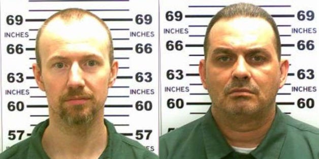 UNDATED: In this handout from New York State Police, convicted murderers David Sweat (L) and Richard Matt are shown i n this composite image. Matt, 48, and Sweat, 34, escaped from the maximum security prison June 6, 2015 using power tools and going through a manhole. (Photo by New York State Police via Getty Images)