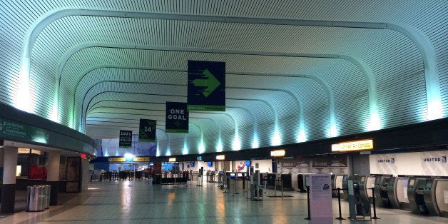 Port Columbus International Airport late at night.