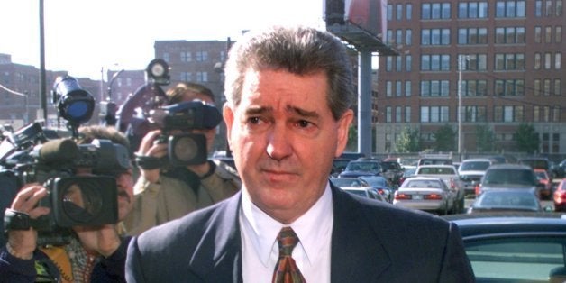 BOSTON - OCTOBER 19: Former FBI agent John Connolly walks into Boston Federal Court to face new charges in his involvement with mobsters Whitey Bulger and Stephen Flemmi. (Photo by John Tlumacki/The Boston Globe via Getty Images)