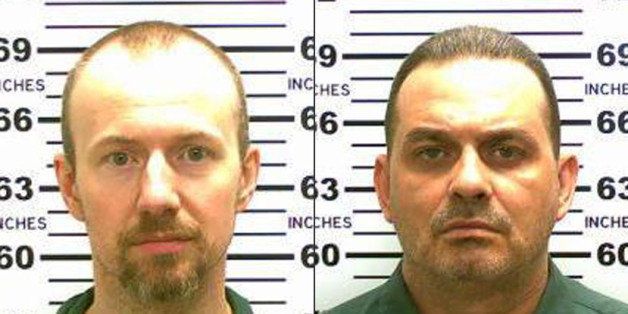 This combination made from photos released by the New York State Police shows inmates David Sweat, left, and Richard Matt. Authorities on Saturday, June 6, 2015 said Sweat, 34, and Matt, 48, both convicted murderers, escaped from the Clinton Correctional Facility in Dannemora, N.Y. (New York State Police via AP)