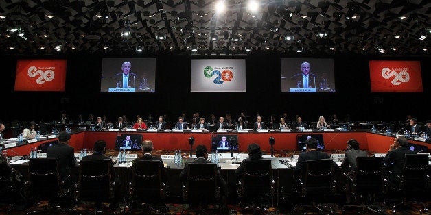 MELBOURNE, AUSTRALIA - SEPTEMBER 10: Australian Minister for Employment, Senator Eric Abetz opens the G20 Labour and Employment Ministerial Meeting on September 10, 2014 in Melbourne, Australia. Representatives from G20 member countries are meeting this week in Melbourne to discuss jobs and employment growth. Brisbane will host the G20 leaders summit in November. (Photo by Graham Denholm/Getty Images)