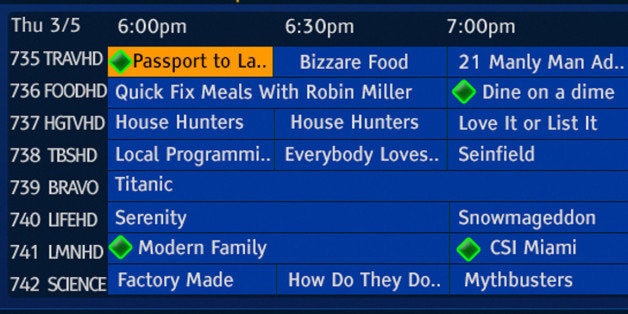 This image provided by Cox Communications shows a program guide for television set-top boxes to make it easier to find progra
