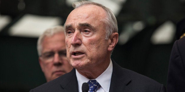 NEW YORK, NY - SEPTEMBER 25: New York Police Department Commissioner Bill Bratton speaks at a press conference announcing that there are no known terrorist threats to the New York City subway system on September 25, 2014 in New York City. Earlier today the Iraqi prime minister, in town for the United Nations General Assembly, said Iraqi forces had uncovered a plot by terrorists to attack the New York and Paris subway systems. (Photo by Andrew Burton/Getty Images)