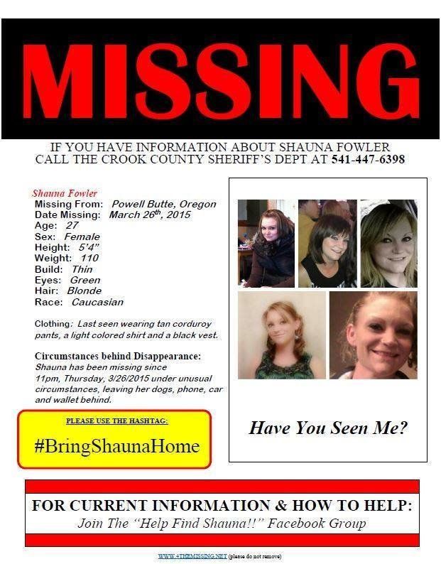 Shauna Fowler Missing Authorities Seeking Clues In Oregon Woman's