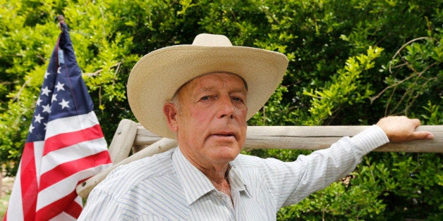 MESQUITE, NV - APRIL 11: Rancher Cliven Bundy poses for a picture outside his ranch house on April 11, 2014 west of Mesquite, Nevada. Bureau of Land Management officials are rounding up Cliven Bundy's cattle, he has been locked in a dispute with the BLM for a couple of decades over grazing rights. (Photo by George Frey/Getty Images