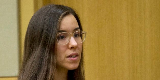 Jodi Arias leaves the courtroom during her resentencing trial at Maricopa County Superior Court ,Thursday, Feb 12, 2015, in Phoenix. Arias was convicted of first-degree murder in May 2013 in the 2008 killing of former boyfriend Travis Alexander. However, jurors deadlocked on her punishment. (AP Photo/The Arizona Republic, Cheryl Evans, Pool)