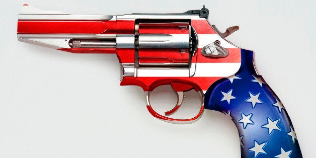 Stars and stripes on gun